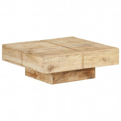 Stolik kawowy, 80x80x28 cm, lite drewno mango
