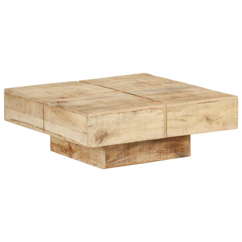 Stolik kawowy, 80x80x28 cm, lite drewno mango