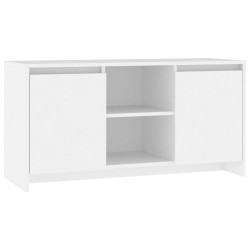 Szafka pod TV, biała, 102x37,5x52,5 cm, materiał drewnopochodny