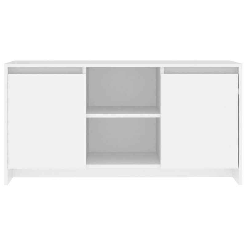 Szafka pod TV, biała, 102x37,5x52,5 cm, materiał drewnopochodny