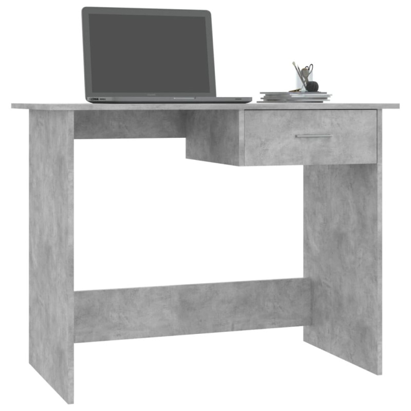 Biurko, szarość betonu, 100x50x76 cm, materiał drewnopochodny