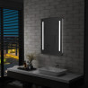 Ścienne lustro łazienkowe z LED, z półką, 60 x 80 cm