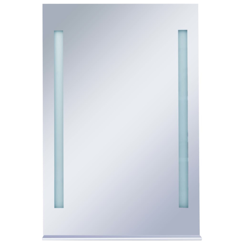 Ścienne lustro łazienkowe z LED, z półką, 60 x 80 cm