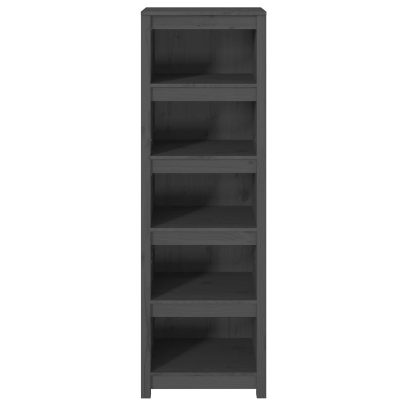 Regał na książki, szary, 50x35x154 cm, lite drewno sosnowe