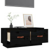 Szafka pod TV, czarna, 80x34x35 cm, lite drewno sosnowe
