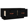 Szafka pod TV, czarna, 80x34x35 cm, lite drewno sosnowe