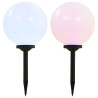 Kuliste lampy solarne na zewnątrz, 2 szt., LED, 30 cm, RGB