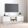 Szafka pod telewizor, biała, 140x35x40 cm, lite drewno sosnowe