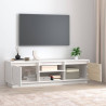 Szafka pod telewizor, biała, 140x35x40 cm, lite drewno sosnowe