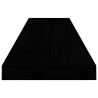 Półki ścienne 4 szt. wysoki połysk, czarne, 90x23,5x3,8 cm, MDF