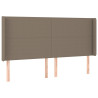 Zagłówek do łóżka z LED, taupe, 183x16x118/128 cm, tkanina