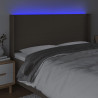 Zagłówek do łóżka z LED, taupe, 183x16x118/128 cm, tkanina