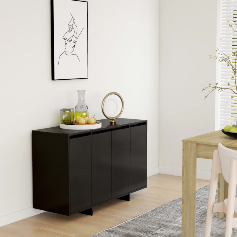 Szafka, czarna, 120x41x75 cm, materiał drewnopochodny
