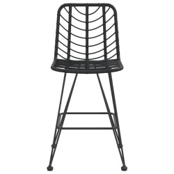Stołki barowe, 2 szt., czarne 45x56x103,5 cm, PE, rattan i stal