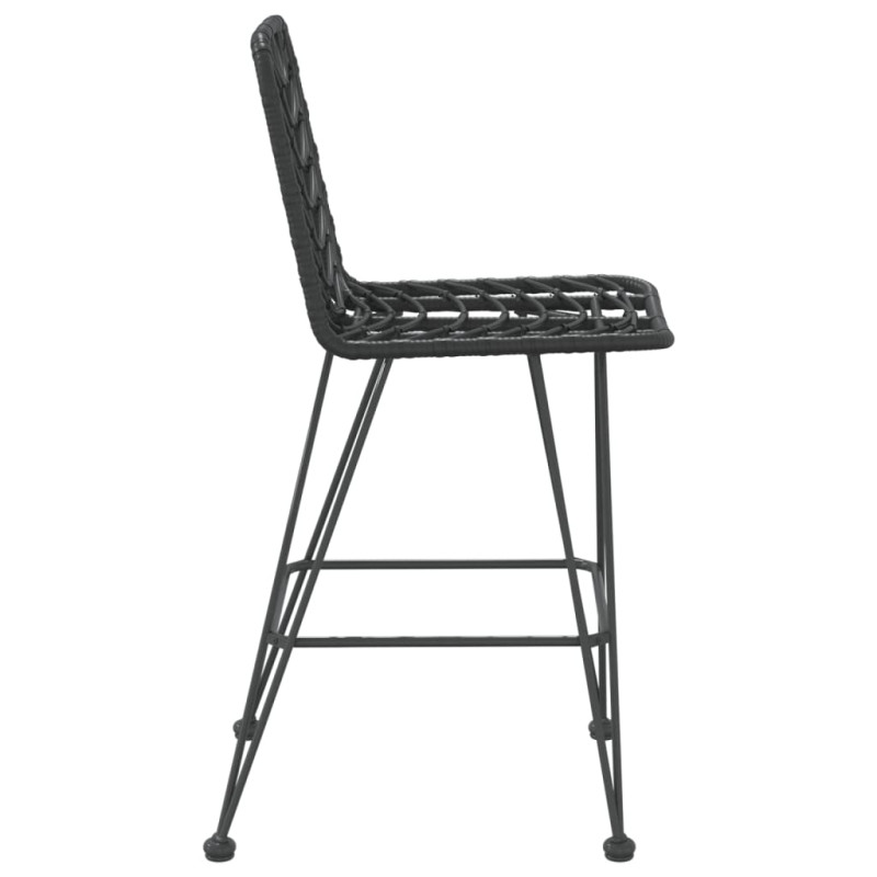 Stołki barowe, 2 szt., czarne 45x56x103,5 cm, PE, rattan i stal