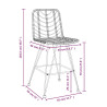 Stołki barowe, 2 szt., czarne 45x56x103,5 cm, PE, rattan i stal