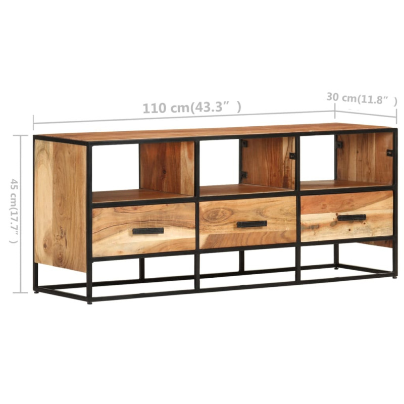 Szafka pod telewizor, 110x30x45 cm, lite drewno akacjowe