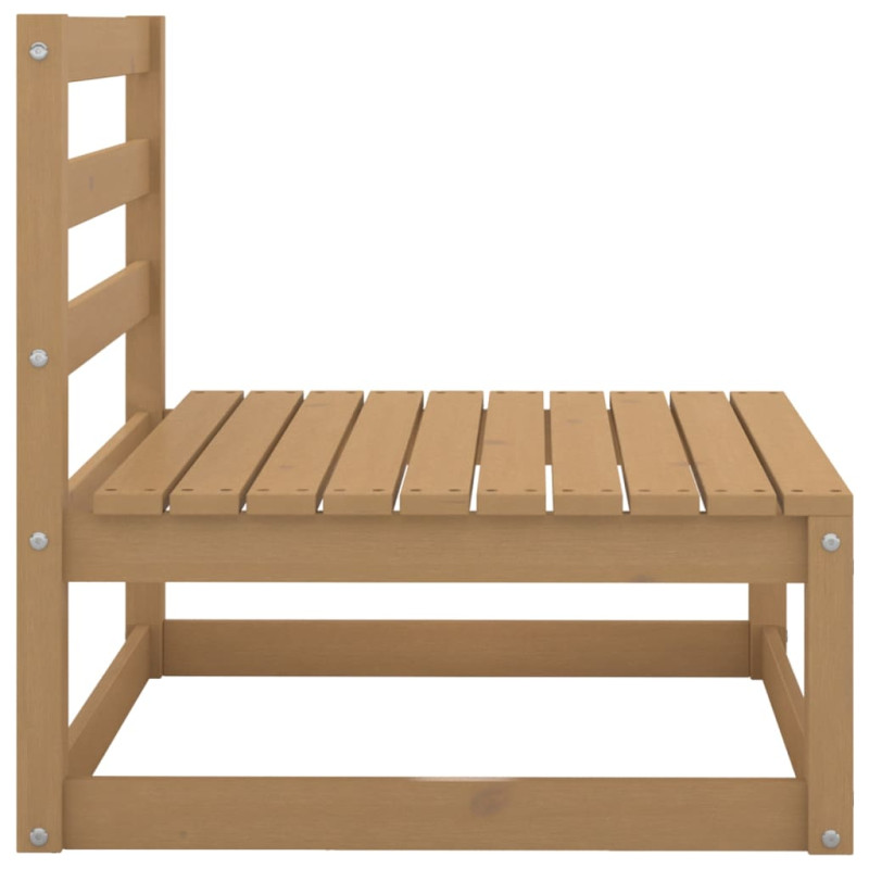 Ogrodowa sofa środkowa, miodowy brąz, lite drewno sosnowe