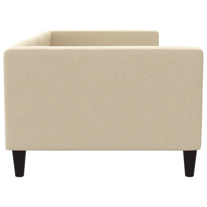 Sofa z funkcją spania, kremowe, 90x200 cm, obita tkaniną