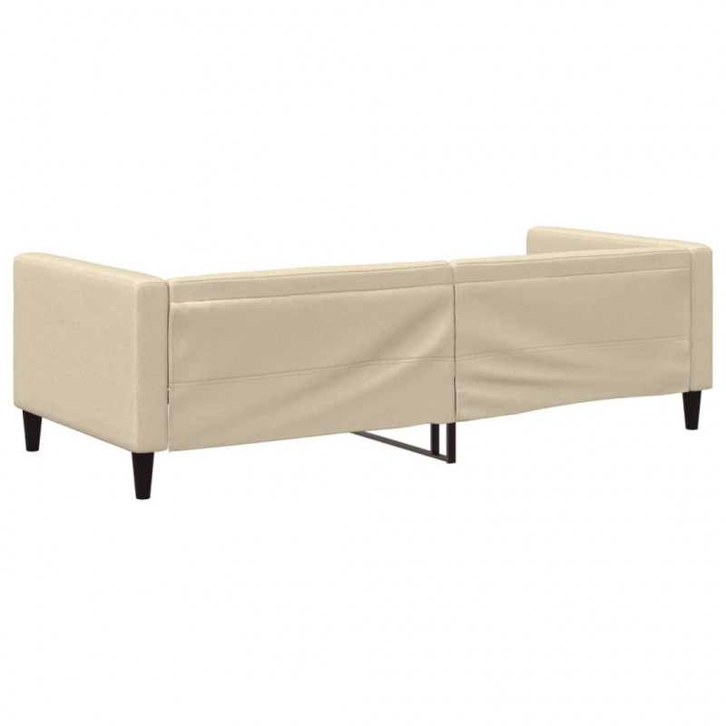 Sofa z funkcją spania, kremowe, 90x200 cm, obita tkaniną