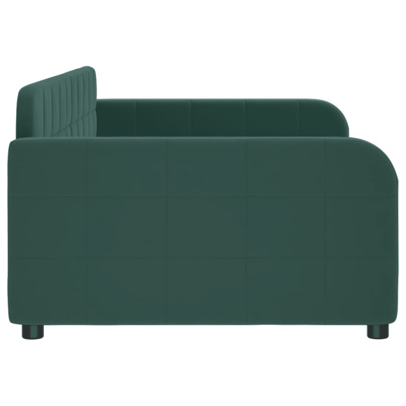 Sofa z funkcją spania, ciemnozielona, 100x200 cm, aksamitna