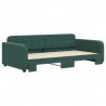Sofa rozsuwana, ciemnozielona, 100x200 cm, aksamit