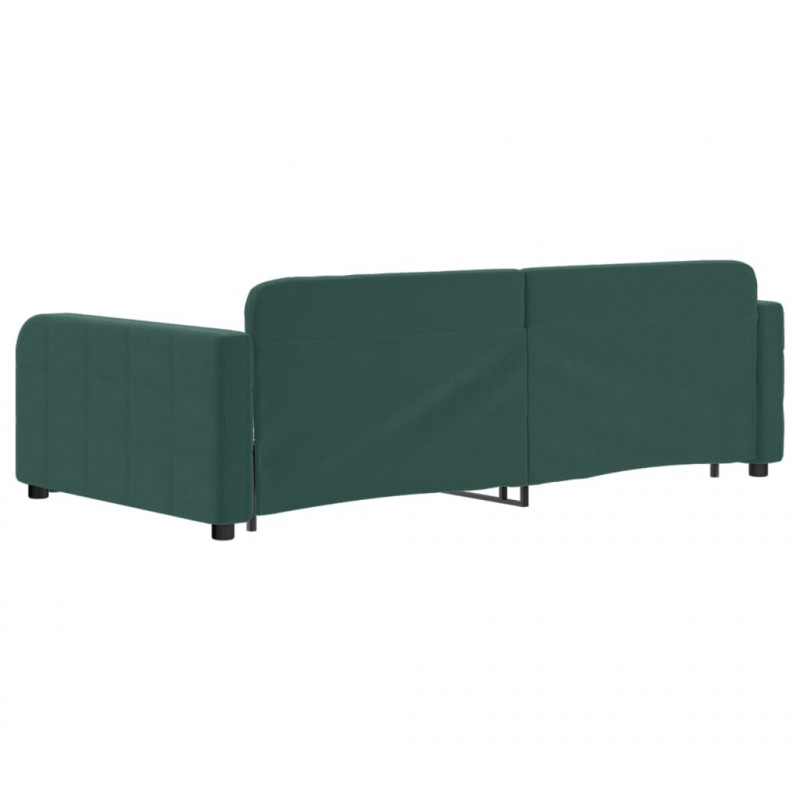 Sofa rozsuwana, ciemnozielona, 100x200 cm, aksamit