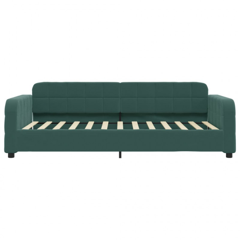 Sofa rozsuwana, ciemnozielona, 100x200 cm, aksamit