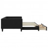 Sofa rozsuwana z szufladami, czarna, 100x200 cm, tkanina