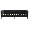 Sofa rozsuwana z szufladami, czarna, 100x200 cm, tkanina