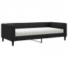 Sofa z materacem do spania, czarna, 100x200 cm, tkanina