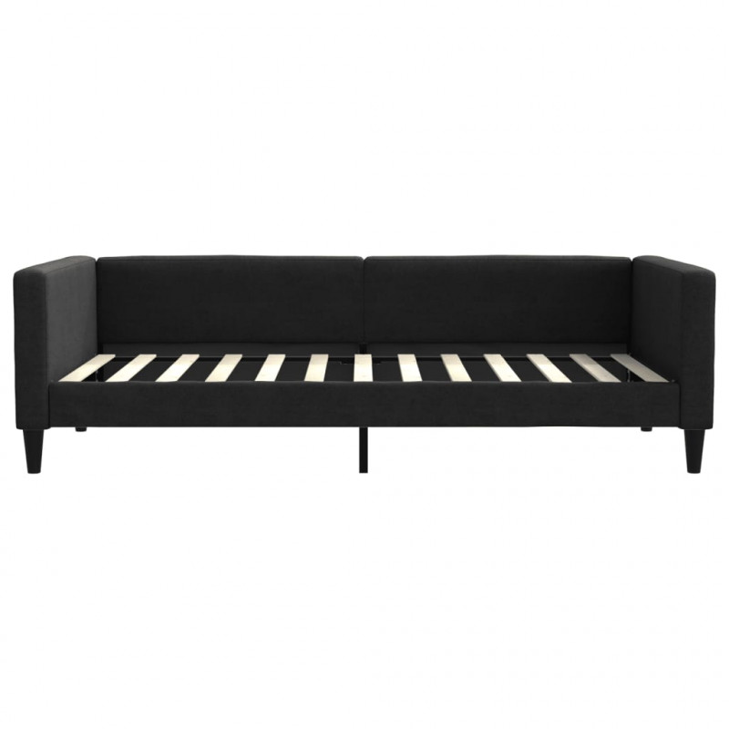 Sofa z materacem do spania, czarna, 100x200 cm, tkanina