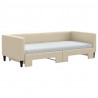 Sofa rozsuwana z materacami, kremowa, 90x200 cm, tkanina