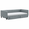 Sofa rozsuwana z szufladami, jasnoszara, 100x200 cm, tkanina