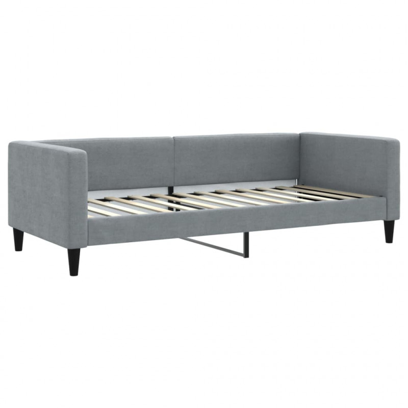 Sofa rozsuwana z szufladami, jasnoszara, 100x200 cm, tkanina