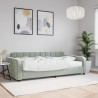 Sofa z materacem do spania, jasnoszara, 100x200 cm, aksamit