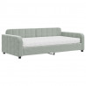 Sofa z materacem do spania, jasnoszara, 100x200 cm, aksamit