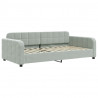 Sofa z materacem do spania, jasnoszara, 100x200 cm, aksamit