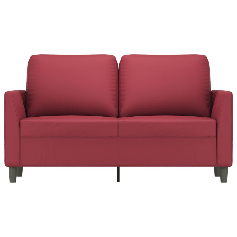 2-osobowa sofa, winna czerwień, 120 cm, sztuczna skóra