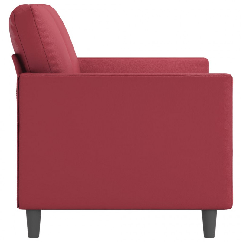 2-osobowa sofa, winna czerwień, 120 cm, sztuczna skóra