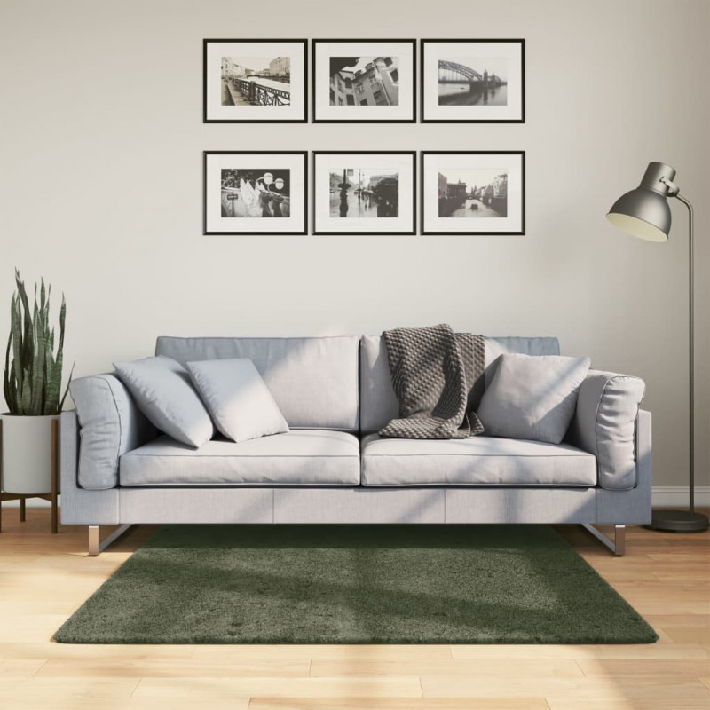 Dywan HUARTE z krótkim włosiem, zielony, 120x120 cm