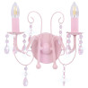 Lampa ścienna z koralikami, różowa, 2 żarówki E14
