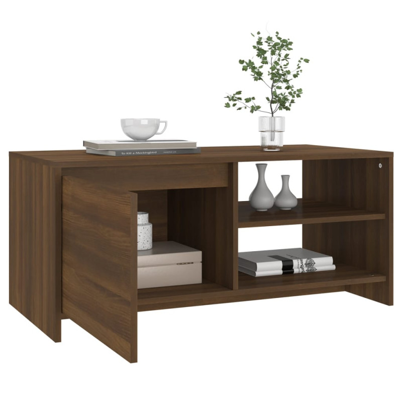 Stolik kawowy, brązowy dąb 102x50x45 cm materiał drewnopochodny