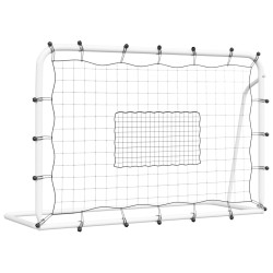 Rebounder do piłki nożnej, biało-czarny, 184x61x123 cm, stal/PE