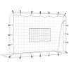 Rebounder do piłki nożnej, biało-czarny, 184x61x123 cm, stal/PE