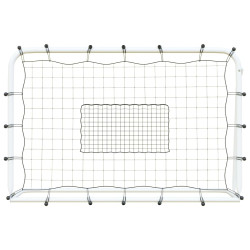 Rebounder do piłki nożnej, biało-czarny, 184x61x123 cm, stal/PE