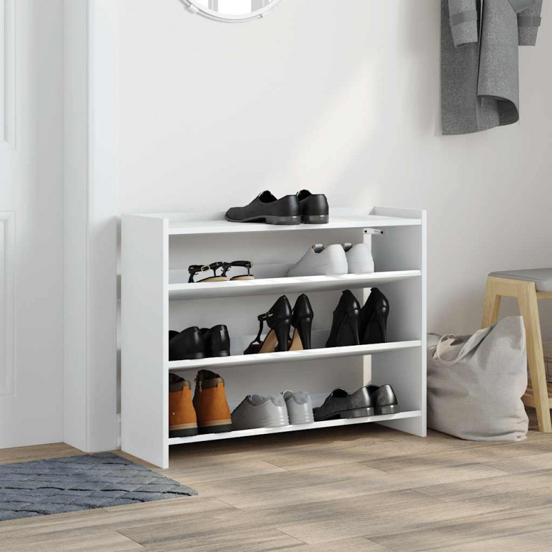 Półka na buty, biała, 80x25x61,5 cm, materiał drewnopochodny