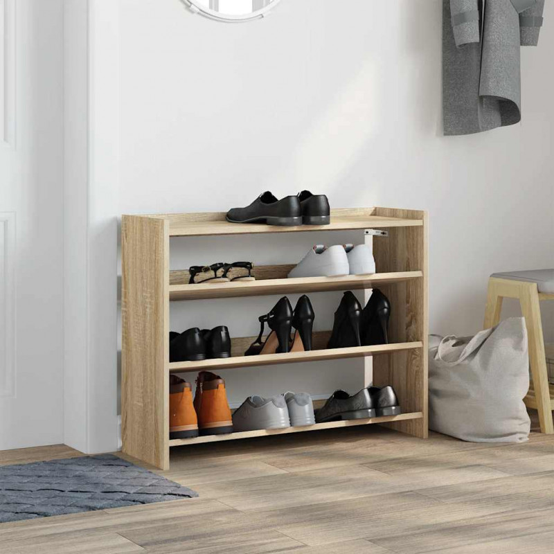 Półka na buty, dąb sonoma 80x25x61,5cm, materiał drewnopochodny