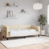 Sofa z funkcją spania, kremowa, 80x200 cm, obita tkaniną