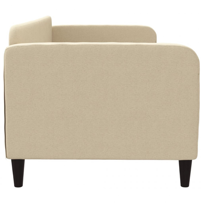 Sofa z funkcją spania, kremowa, 80x200 cm, obita tkaniną